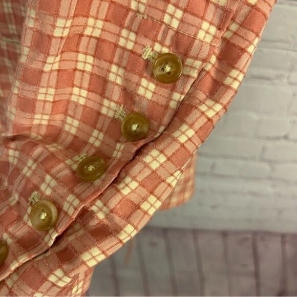 Free People Oversized Olivia Gingham blazer light academia size XS preppy - Picture 5 of 11